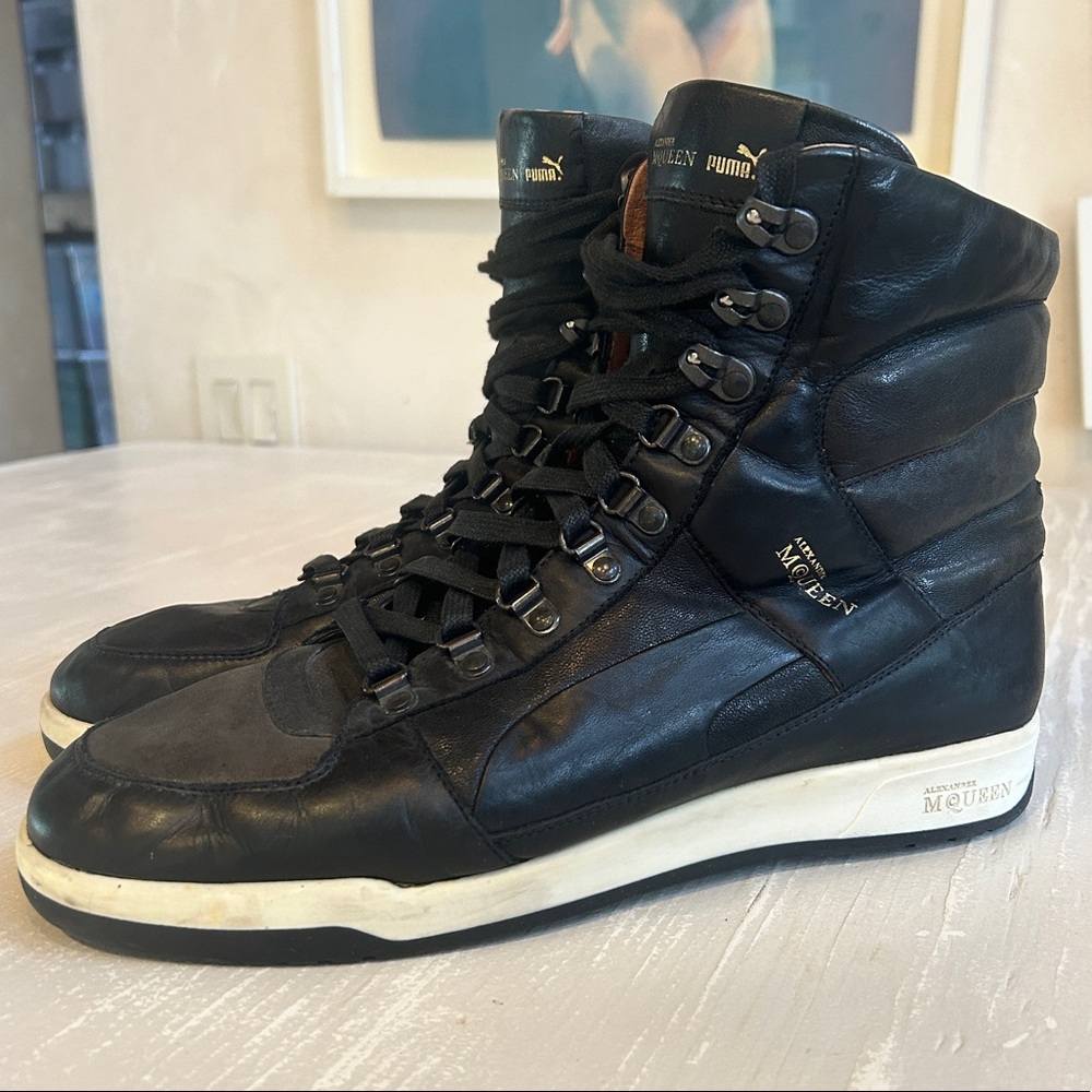 Alexander McQueen x Puma Black Leather High Tops